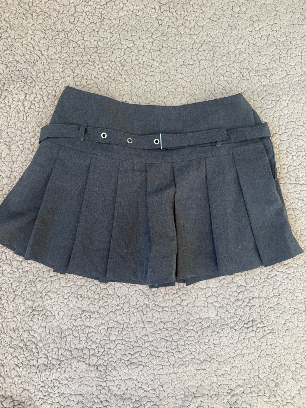 Zara pleated Mini Skirt in Charcoal Gray